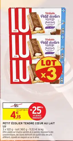 Intermarché Express LU PETIT ÉCOLIER TENDRE CŒUR AU LAIT offre