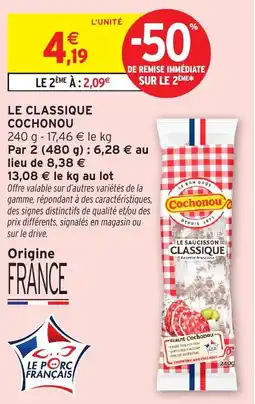 Intermarché Cochonou Le saucisson classique offre