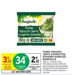 Intermarché Bonduelle Purée Haricots Verts, Courgettes, Épinards offre