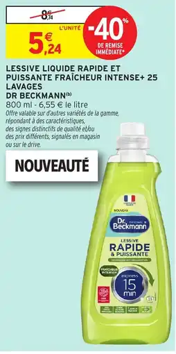 Intermarché Dr Beckmann Lessive liquide rapide et puissante fraîcheur intense+ offre