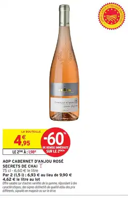 Intermarché Express SECRETS DE CHAI CABERNET D'ANJOU ROSÉ offre