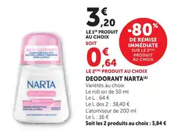 Maximarché NARTA DEODORANT offre