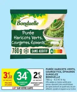 Intermarché Express Bonduelle Purée Haricots Verts, Courgettes, Épinards offre