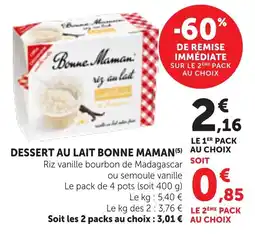 Maximarché Bonne Maman Dessert au lait offre
