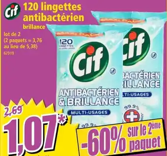 Norma 120 lingettes antibacterian offre