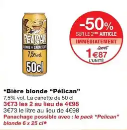Monoprix Pelican Bière blonde offre