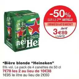 Monoprix Heineken Bière blonde offre