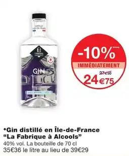 Monoprix La Fabrique à Alcools Gin offre