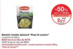 Monoprix Paul & Louise Ravioli ricotta épinard offre