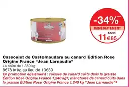 Monoprix Jean Larnaudie Cassoulet de Castelnauaury au canard offre