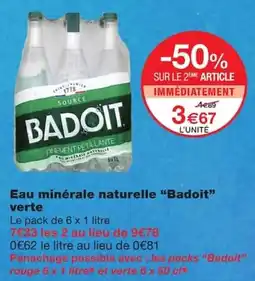 Monoprix Badoit eau minérale naturelle offre
