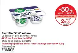 Monoprix Vrai Skyr Bio nature offre