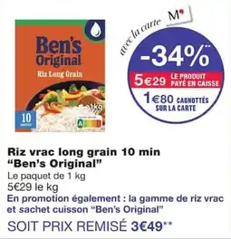 Monoprix Ben's Original Riz Long Grain offre