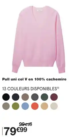 Monoprix Pull uni col V en 100% cachemire offre