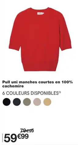 Monoprix Pull uni manches courtes en 100% cachemire offre