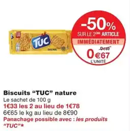 Monoprix TUC Biscuits nature offre