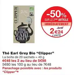 Monoprix Clipper Thé Earl Grey Bio offre