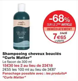 Monoprix Curls Matter Shampooing cheveux bouclés offre