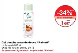 Monoprix Rainett Gel douche amande douce offre