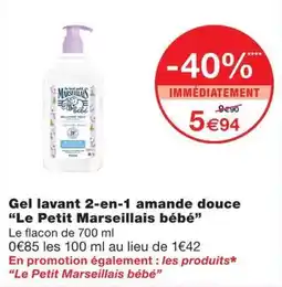 Monoprix Le Petit Marseillais bébé offre
