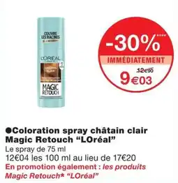 Monoprix L'ORÉAL Coloration spray châtain clair Magic Retouch offre