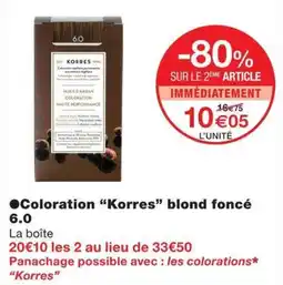 Monoprix Korres Coloration blond foncé offre