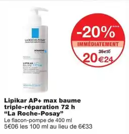 Monoprix La Roche-Posay Lipikar AP+ max baume offre