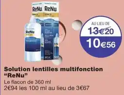 Monoprix ReNu Solution lentilles multifonction offre