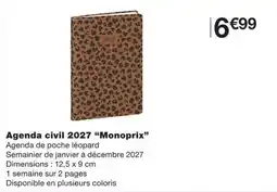 Monoprix Monoprix Agenda civil 2027 offre