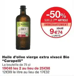 Monoprix Carapelli Huile d'olive vierge extra vivacé Bio offre