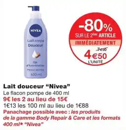 Monoprix NIVEA Lait douceur offre