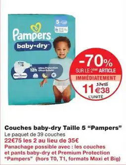 Monoprix Pampers couches baby-dry offre