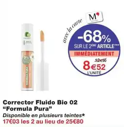 Monoprix Formula Pura Corrector Fluido Bio 02 offre