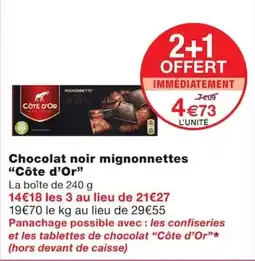 Monoprix Côte d'Or Chocolat noir mignonnettes offre