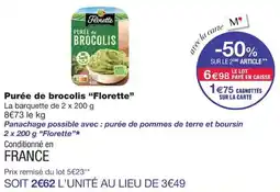 Monoprix Florette Purée de brocolis offre