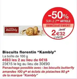 Monoprix Kambly Biscuits florentin offre