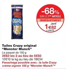Monoprix Monster Munch Tuiles Crazy original offre