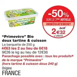 Monoprix Primevère Bio offre