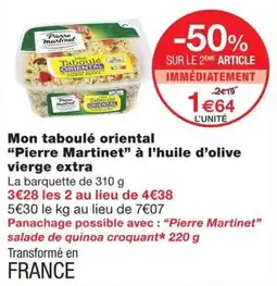 Monoprix Pierre Martinet Mon taboulé oriental offre