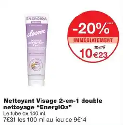 Monoprix EnergiQa Nettoyant Visage 2-en-1 double nettoyage offre
