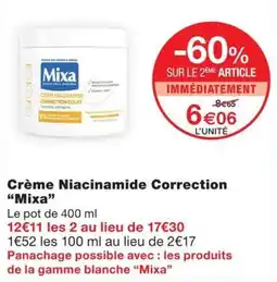 Monoprix Mixa Crème Niacinamide Correction offre