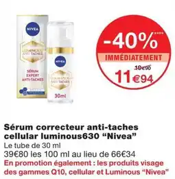 Monoprix NIVEA Sérum correcteur anti-taches offre