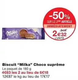Monoprix Milka Biscuit Choco suprême offre