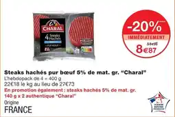 Monoprix Charal Steaks Hachés offre