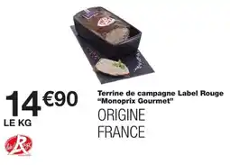Monoprix Label Rouge Terrine de campagne offre
