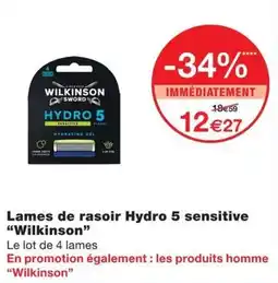 Monoprix Wilkinson Lames de rasoir Hydro 5 sensitive offre