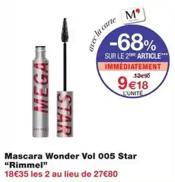 Monoprix Rimmel Mascara Wonder Vol 005 Star offre