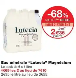 Monoprix Lutecia Eau minérale Magnésium offre