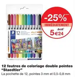 Monoprix Staedtler feutres de coloriage double pointes offre