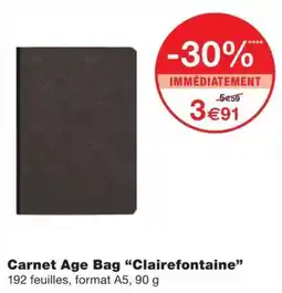 Monoprix Clairefontaine Carnet Age Bag offre
